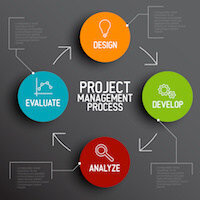 Vector Project management process diagram concept