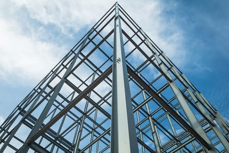 Steel building frame