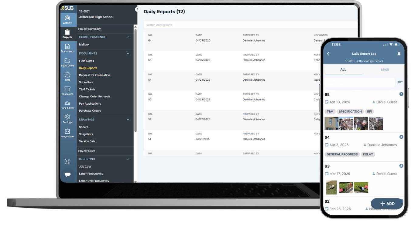 Daily Report Log Web&Mobile