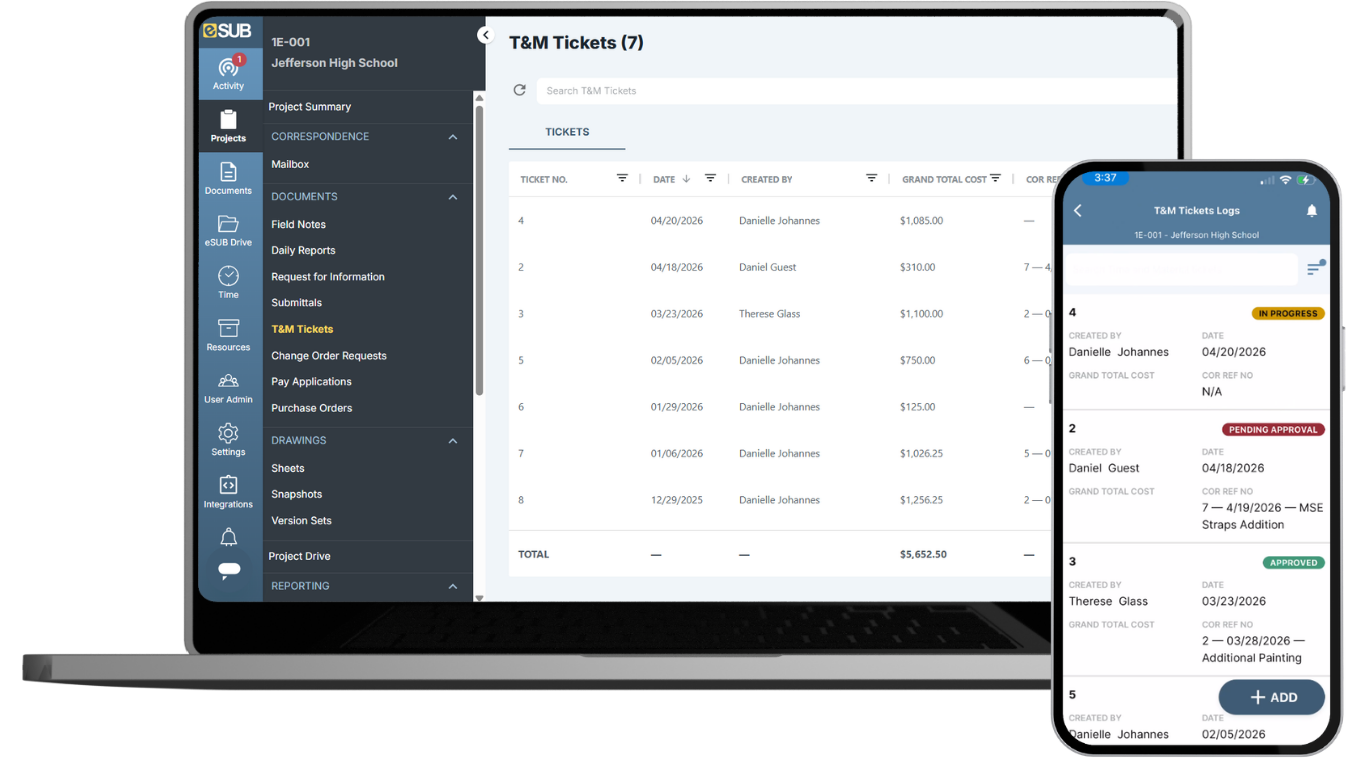 T&M Log Web&Mobile