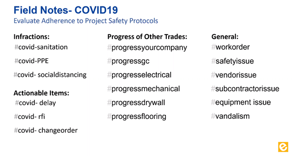 Field Notes - COVID-19 construction keywords